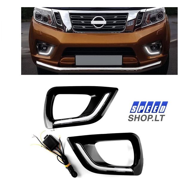 NISSAN NAVARA NP300 LED dienos šviesos žibintai (juoda)